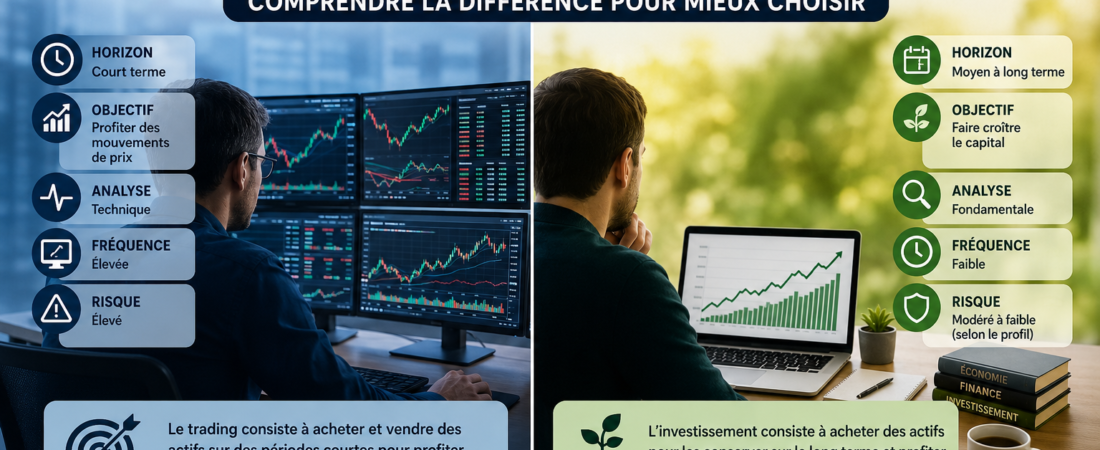 Différence entre le trading et l’investissement : lequel choisir ?